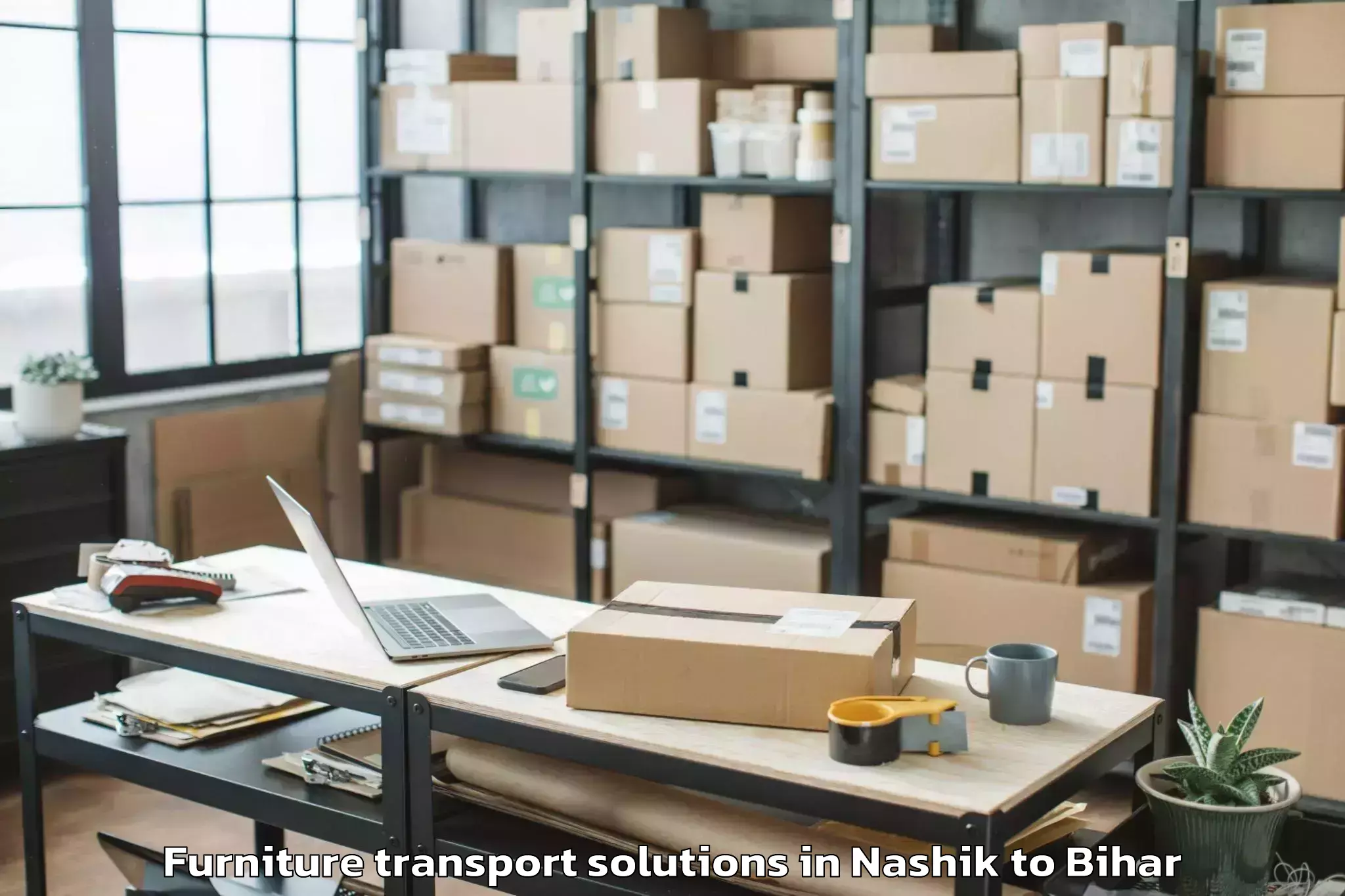 Book Nashik to Laukaha Furniture Transport Solutions Online